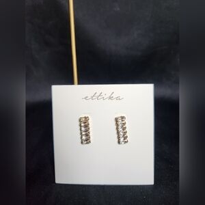 Ettika stacked gold crystal dangle earrings